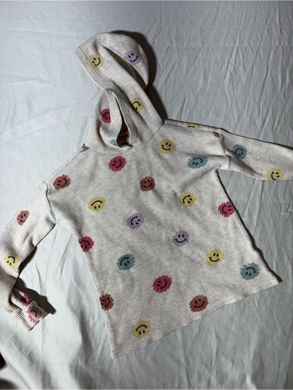 Garanimals Cream Hoodie with Multicolor Smiley Prints